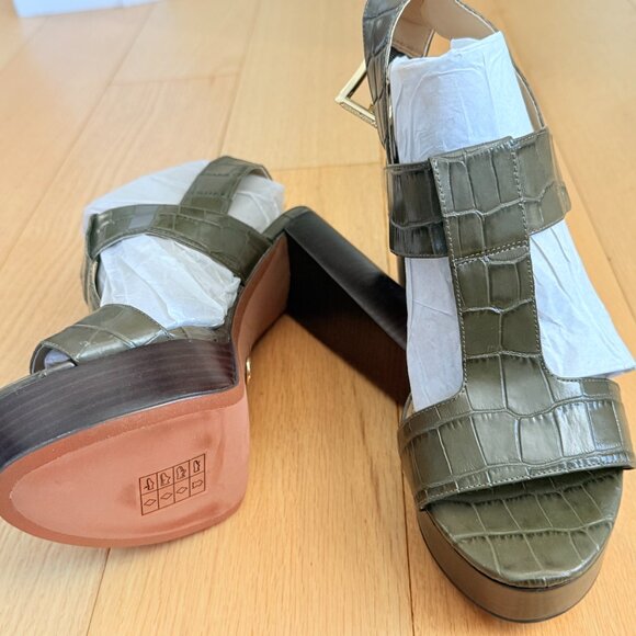 Michael Kors Becker T Strap Leather Platform Sandal - NBW - Picture 2 of 6